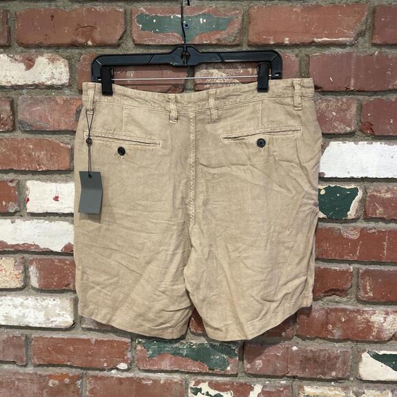 NWT $128 John Varvatos Edma  Flat Front Shorts In Hemp Size 32 - Picture 4 of 5
